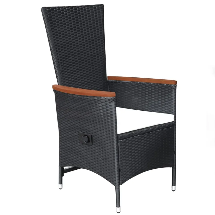 Ensemble à manger de jardin 5 pcs Noir - 7