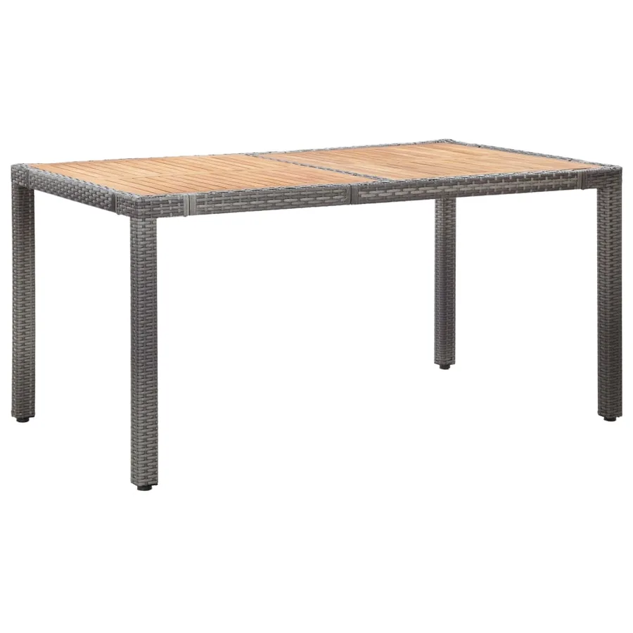 Ensemble à manger de jardin 7 pcs coussins Résine tressée Gris - 2