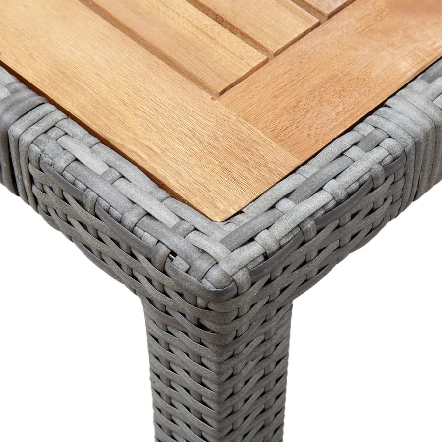 Ensemble à manger de jardin 7 pcs coussins Résine tressée Gris - 5