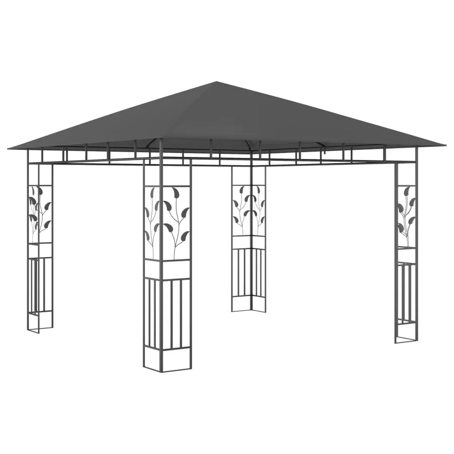 Belvédère avec moustiquaire 3x3x2,73 m Anthracite 180 g/m² - 2