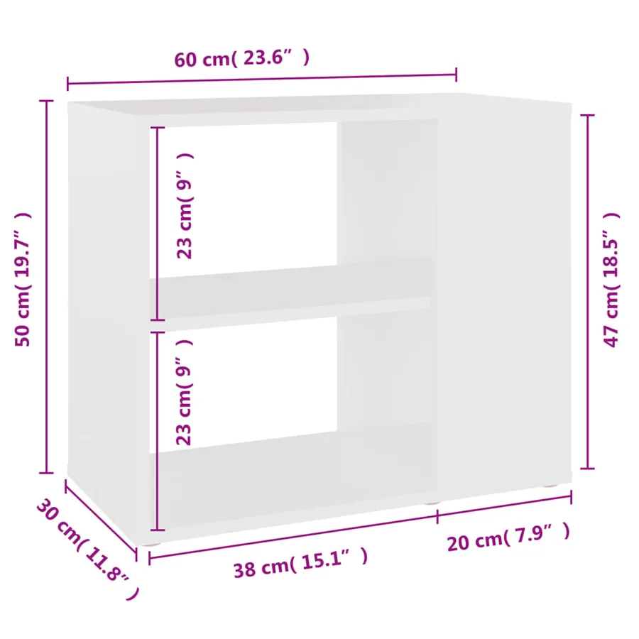 Armoire latérale Blanc 60x30x50 cm Aggloméré - 6