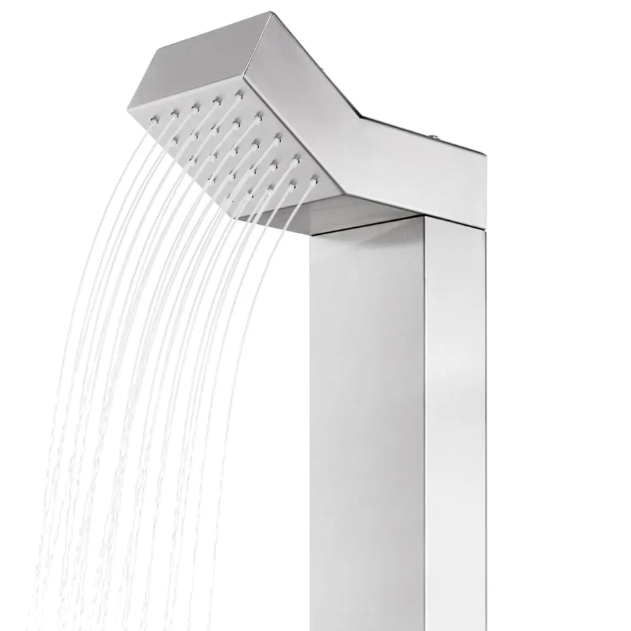 Douche de jardin avec base gris 225 cm Acier inoxydable - 7