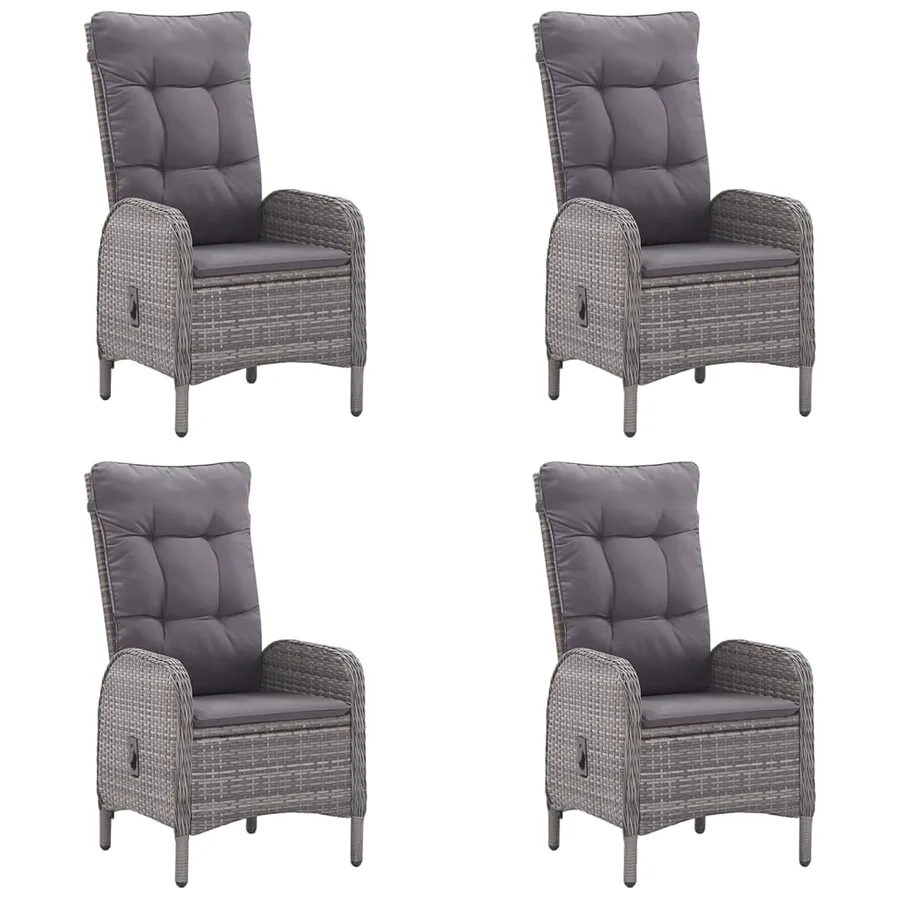 Ensemble à manger de jardin 5 pcs Gris - 3