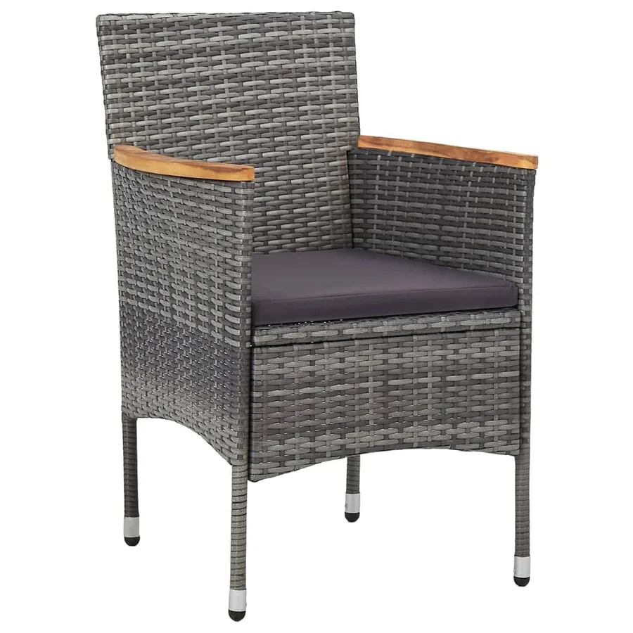 Ensemble à manger de jardin 5 pcs Gris - 5