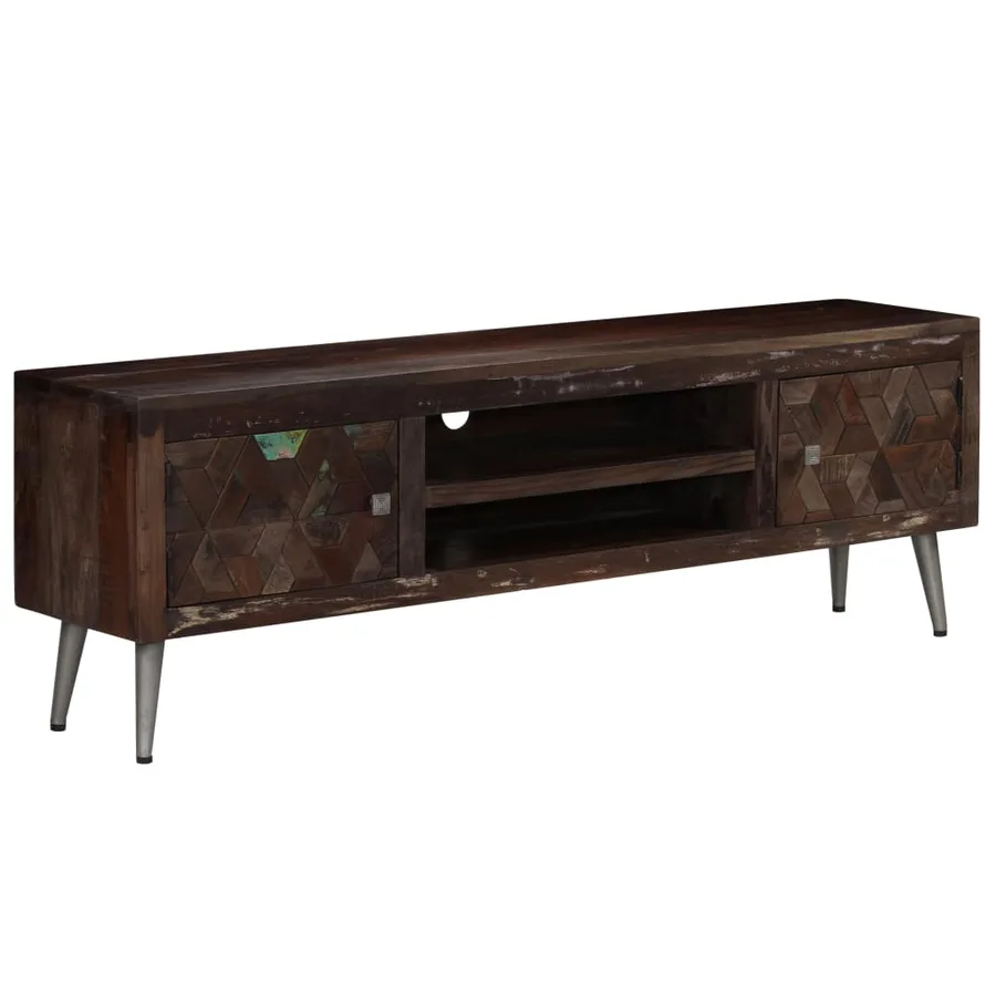 Meuble TV Bois de récupération solide 140 x 30 x 45 cm - 10