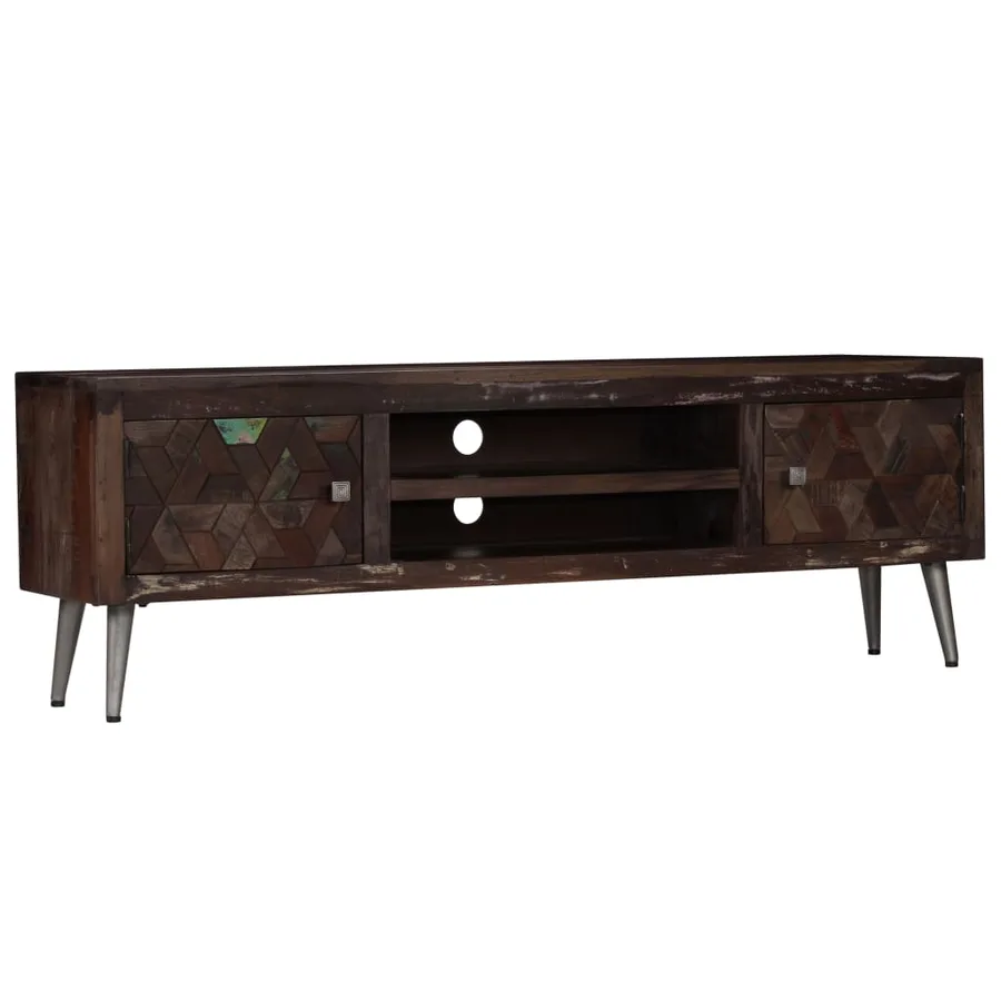 Meuble TV Bois de récupération solide 140 x 30 x 45 cm - 14