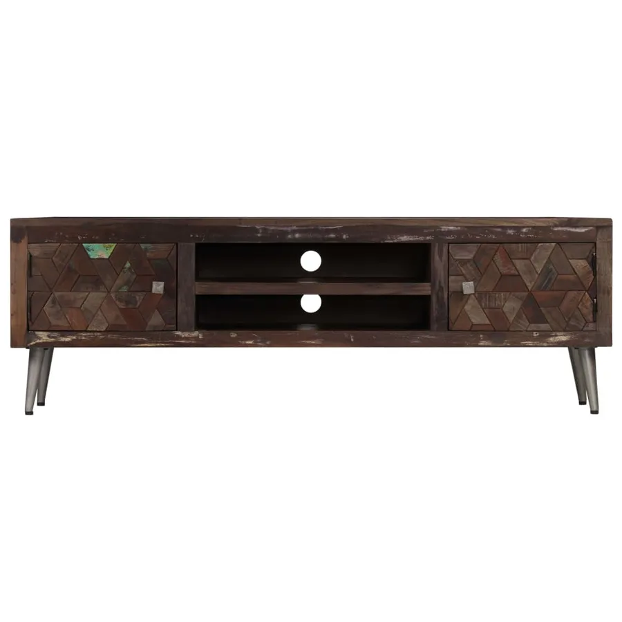 Meuble TV Bois de récupération solide 140 x 30 x 45 cm - 2