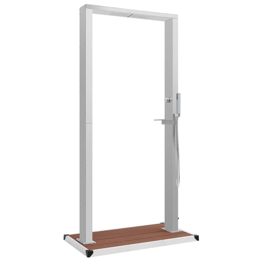 Douche d'extérieur avec receveur WPC Acier inoxydable - 2