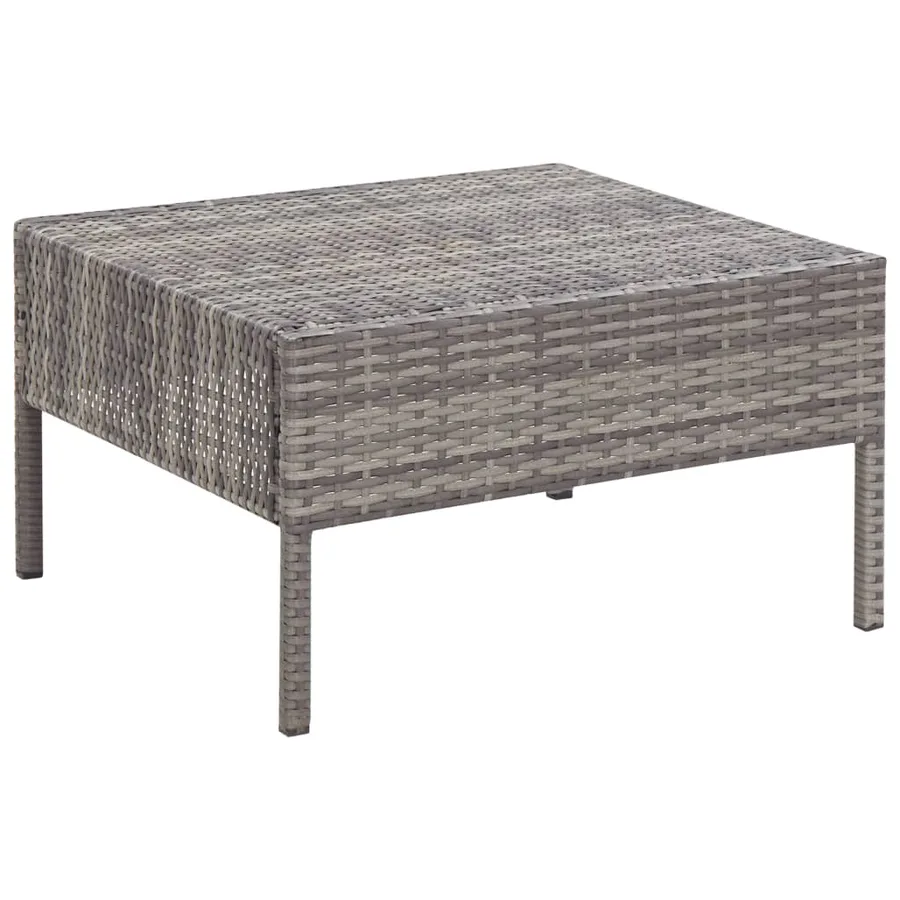 Salon de jardin 6 pcs avec coussins résine tressée gris - 13