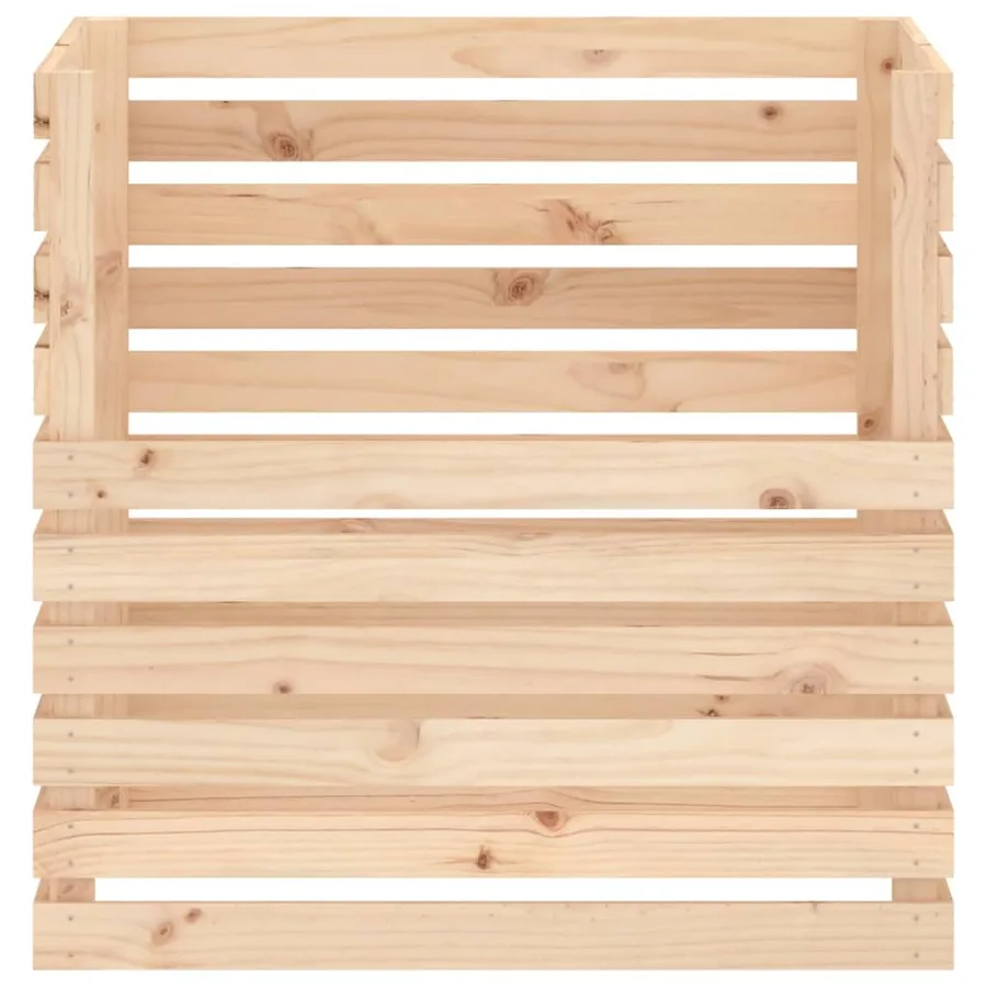Composteur 80x80x78 cm Bois massif de pin - 5