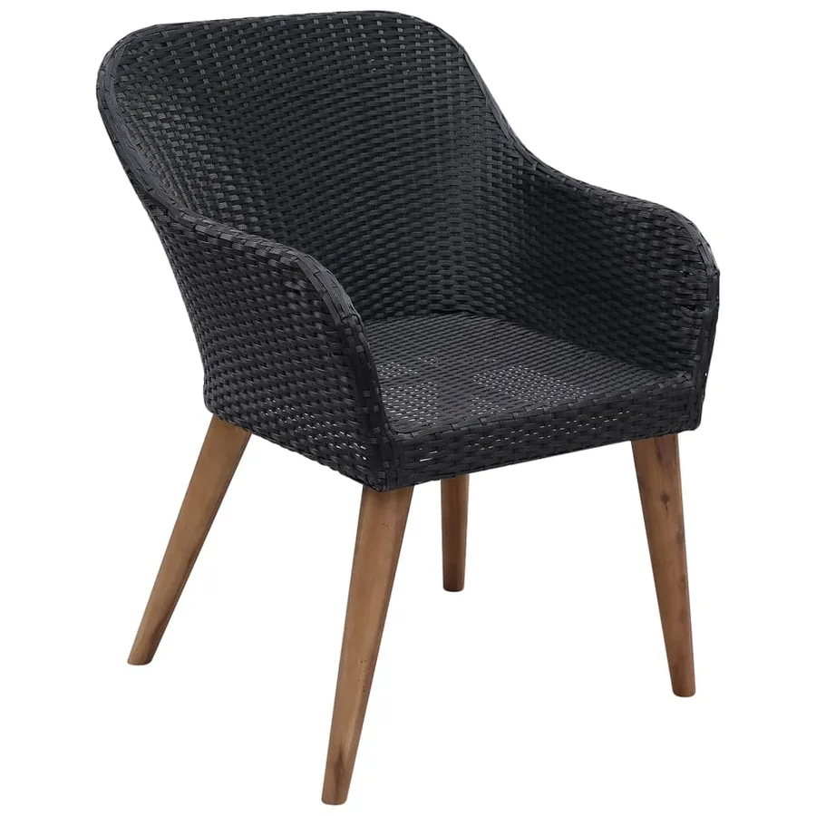 Ensemble à manger de jardin 5 pcs noir - 8
