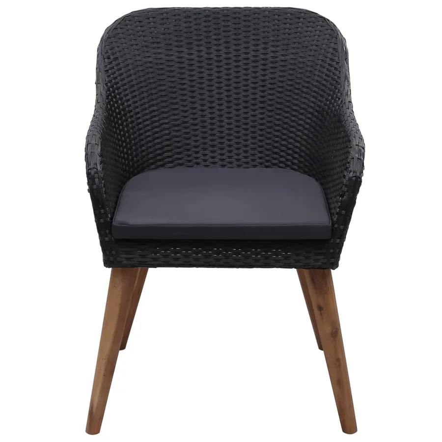 Ensemble à manger de jardin 5 pcs noir - 9