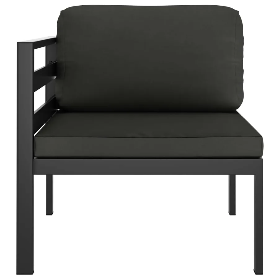 Salon de jardin 6 pcs avec coussins Aluminium Anthracite - 5
