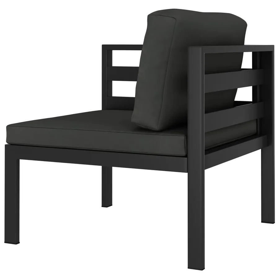 Salon de jardin 6 pcs avec coussins Aluminium Anthracite - 6