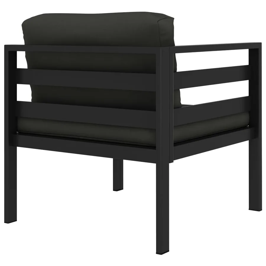 Salon de jardin 6 pcs avec coussins Aluminium Anthracite - 7