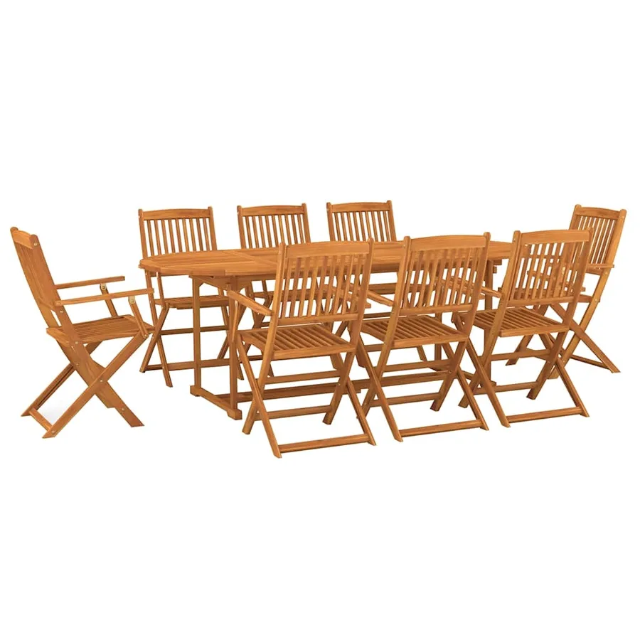 Ensemble à manger de jardin 9 pcs 220x90x75 cm bois d'acacia - 2