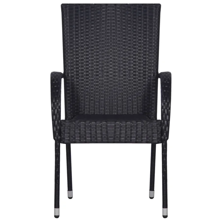 Ensemble à manger de jardin 5 pcs Noir - 6