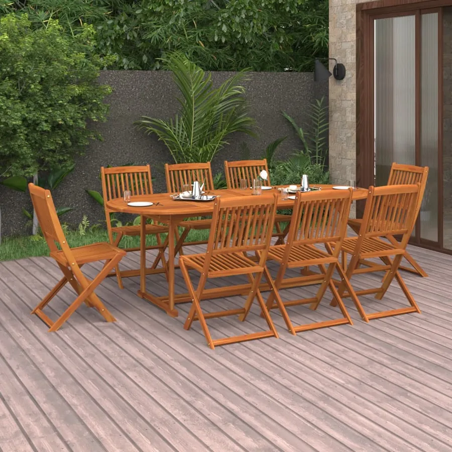 Ensemble à manger de jardin 9 pcs 220x90x75 cm bois d'acacia