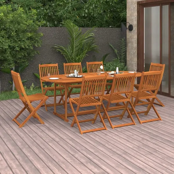 Ensemble à manger de jardin 9 pcs 220x90x75 cm bois d'acacia