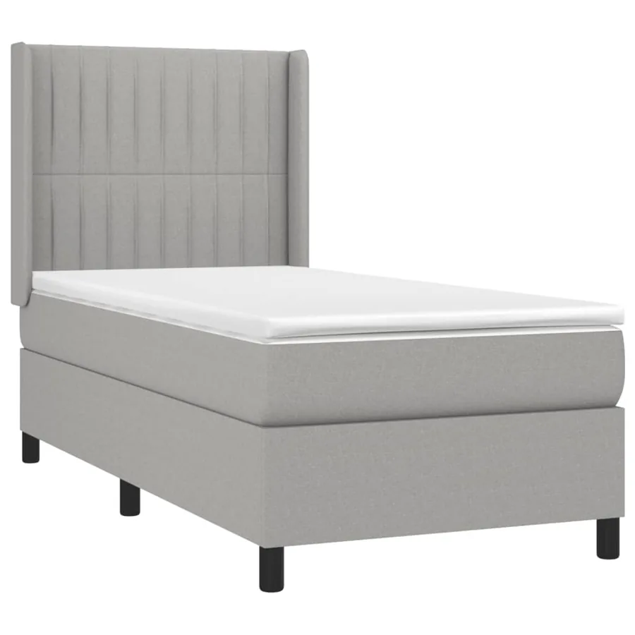 Sommier à lattes de lit matelas LED Gris clair 90x200cm Tissu - 4