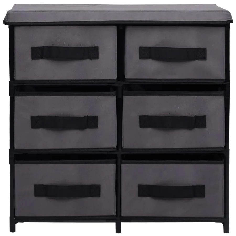 Armoire de rangement à 6 tiroirs 55x29x55 cm Gris Acier - 3