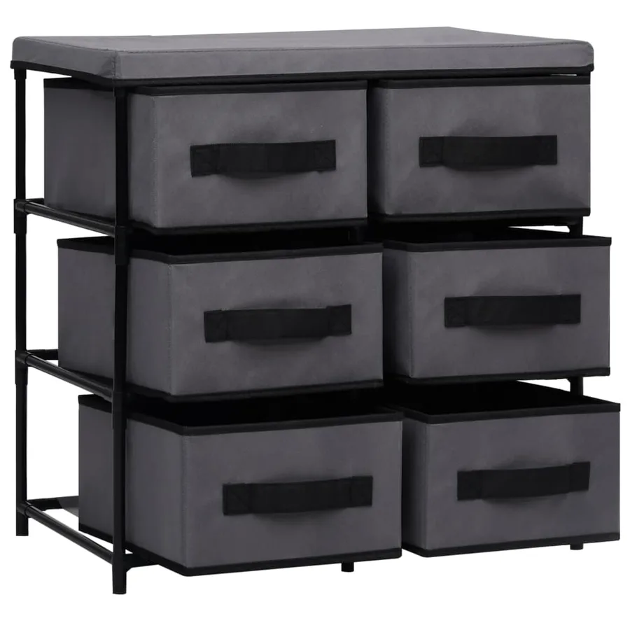 Armoire de rangement à 6 tiroirs 55x29x55 cm Gris Acier - 4