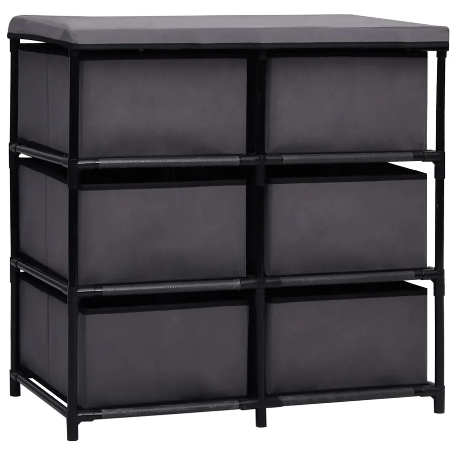 Armoire de rangement à 6 tiroirs 55x29x55 cm Gris Acier - 5