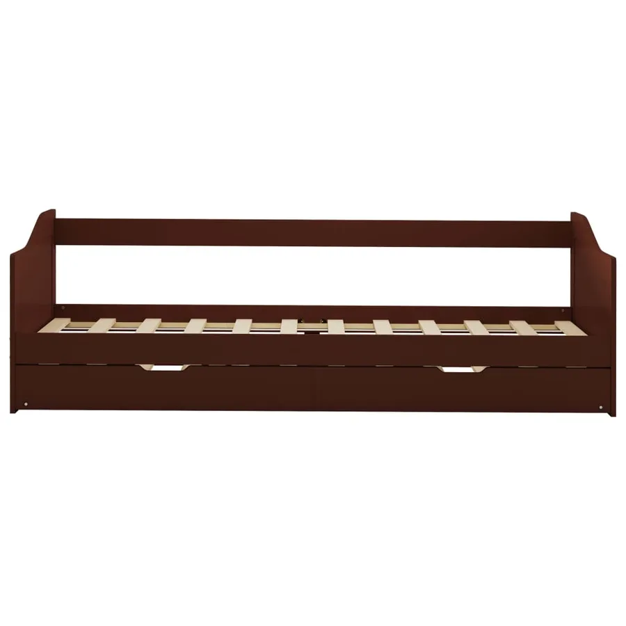 Cadre de lit extensible sans matelas marron foncé 90x200 cm - 3