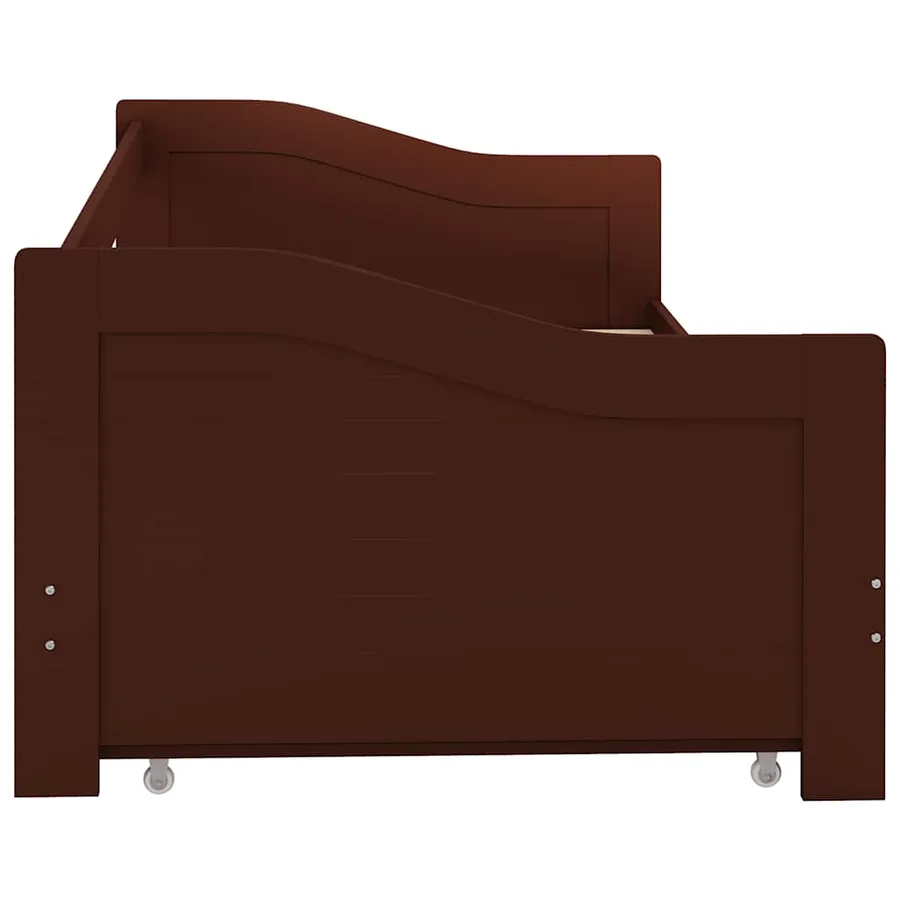 Cadre de lit extensible sans matelas marron foncé 90x200 cm - 5