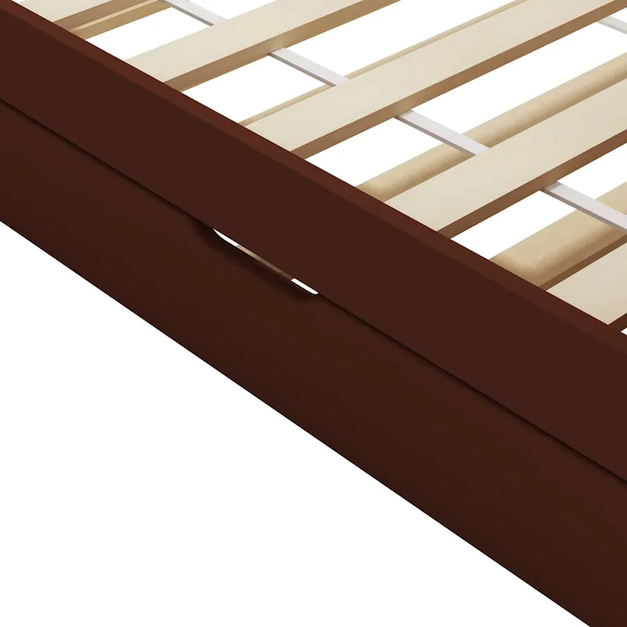 Cadre de lit extensible sans matelas marron foncé 90x200 cm - 7
