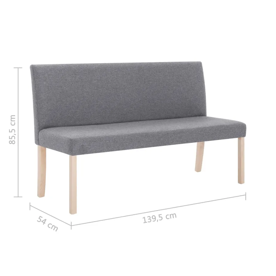 Banc 139,5 cm Gris clair Polyester - 8