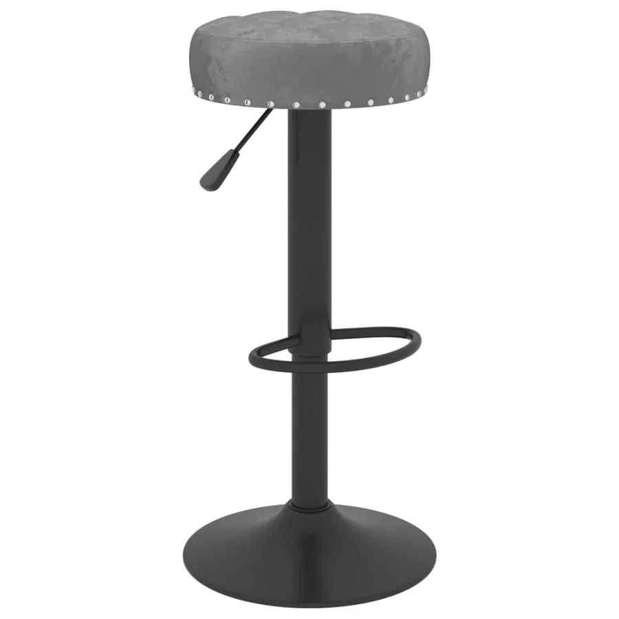 Tabourets de bar lot de 2 gris foncé velours - 3