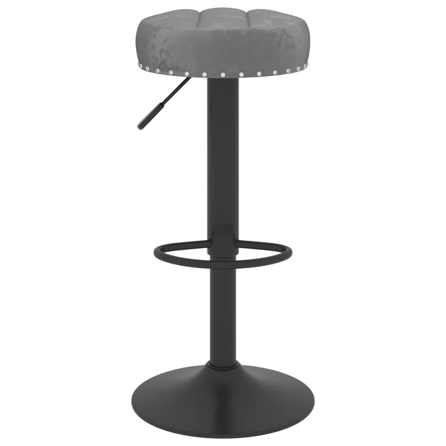 Tabourets de bar lot de 2 gris foncé velours - 4