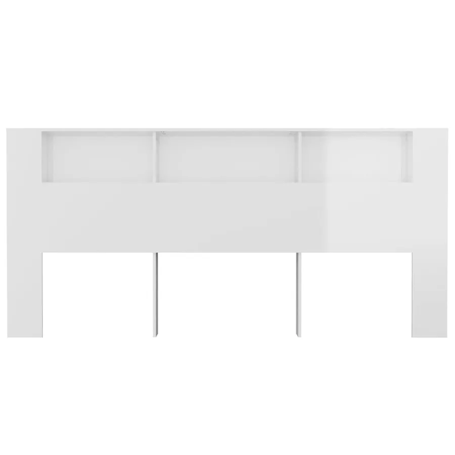 Armoire de tête de lit Blanc brillant 220x18,5x104,5 cm - 4