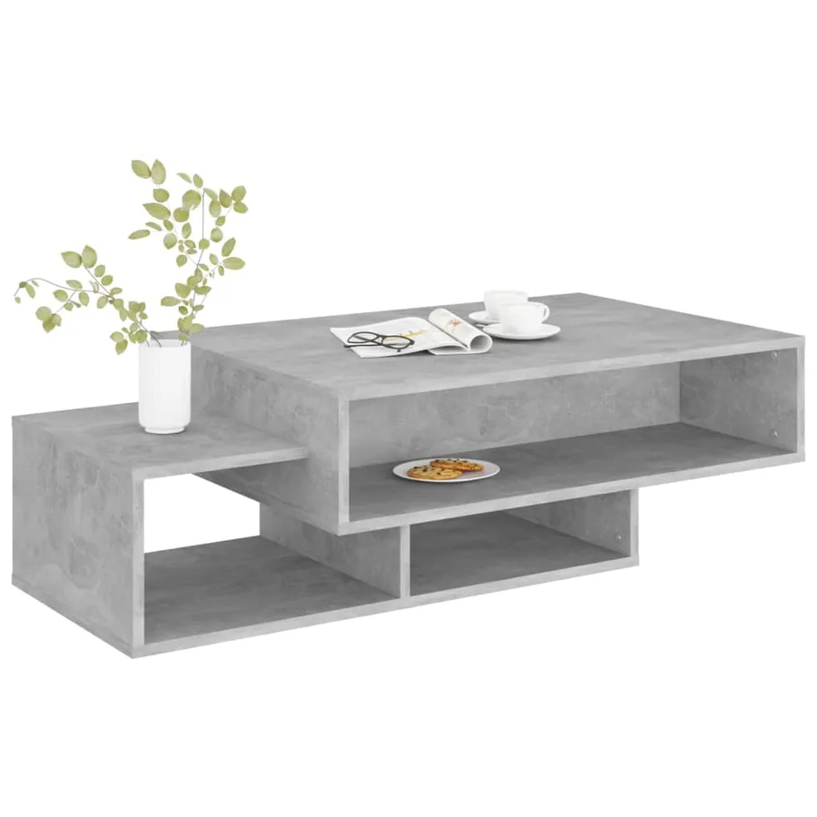 Table basse Gris béton 105x55x32 cm Bois d’ingénierie - 4