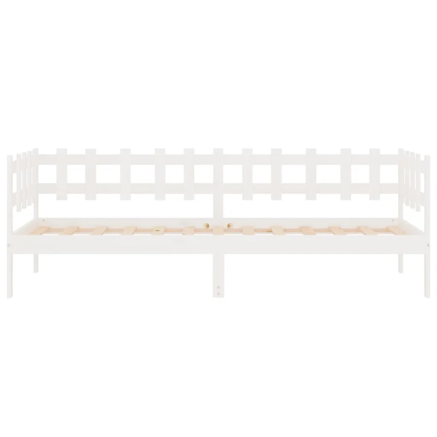 Lit de jour sans matelas blanc 90x200 cm bois de pin massif - 8
