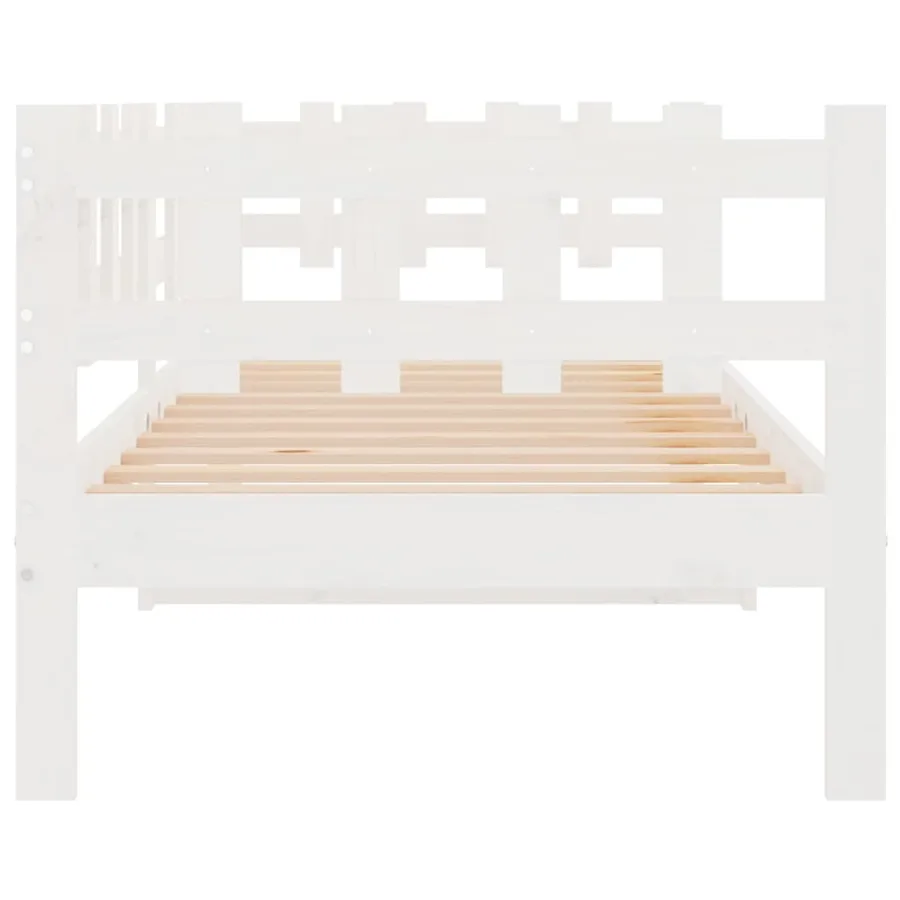 Lit de jour sans matelas blanc 90x200 cm bois de pin massif - 9