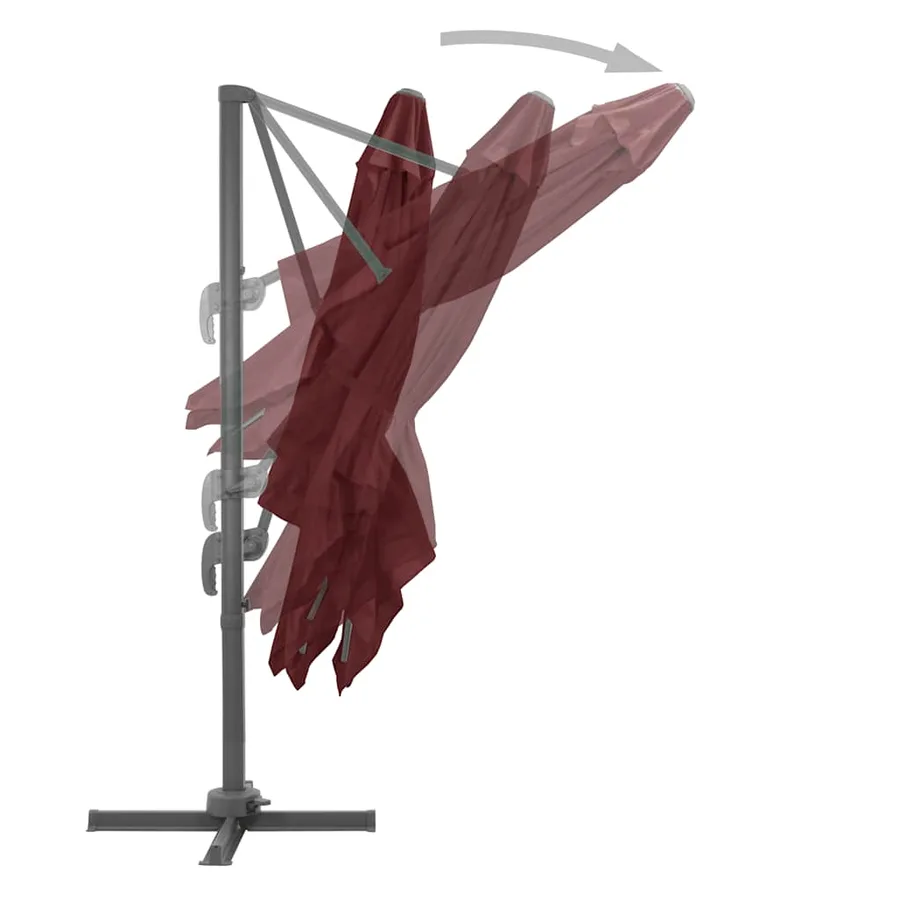 Parasol de jardin en porte-à-faux avec mât en aluminium - 5
