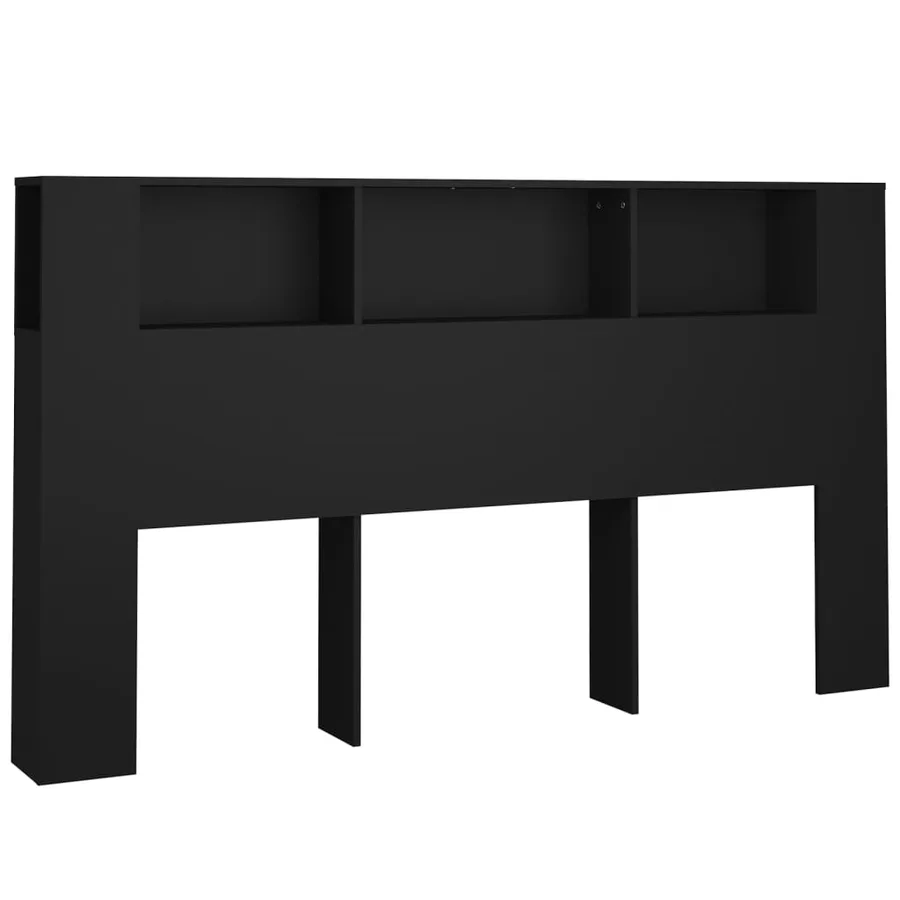 Armoire de tête de lit Noir 180x18,5x104,5 cm - 2