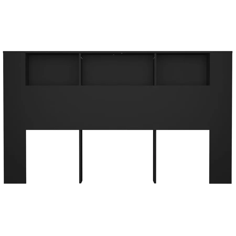 Armoire de tête de lit Noir 180x18,5x104,5 cm - 4