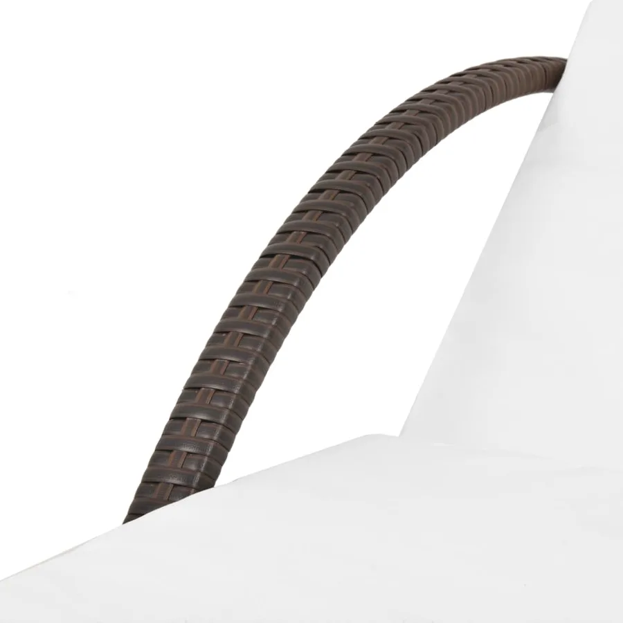 Chaise longue avec coussin Résine tressée Marron - 6
