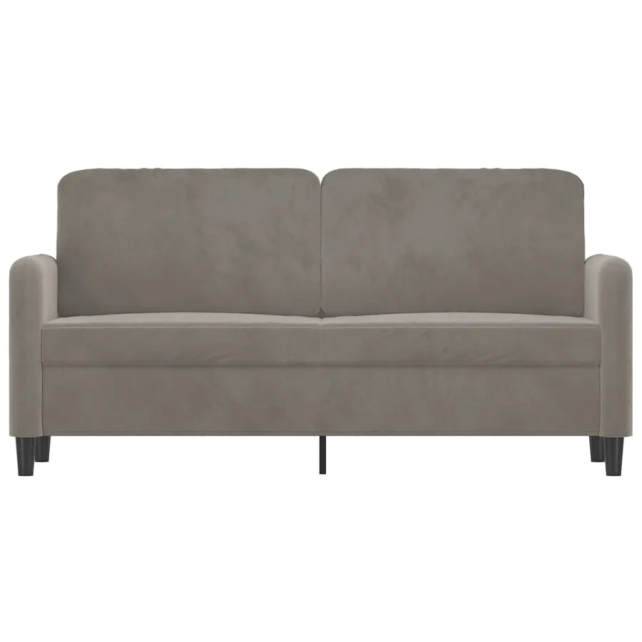 Canapé à 2 places Gris clair 140 cm Velours - 3