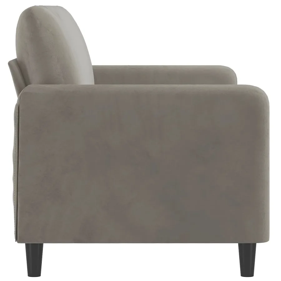 Canapé à 2 places Gris clair 140 cm Velours - 4
