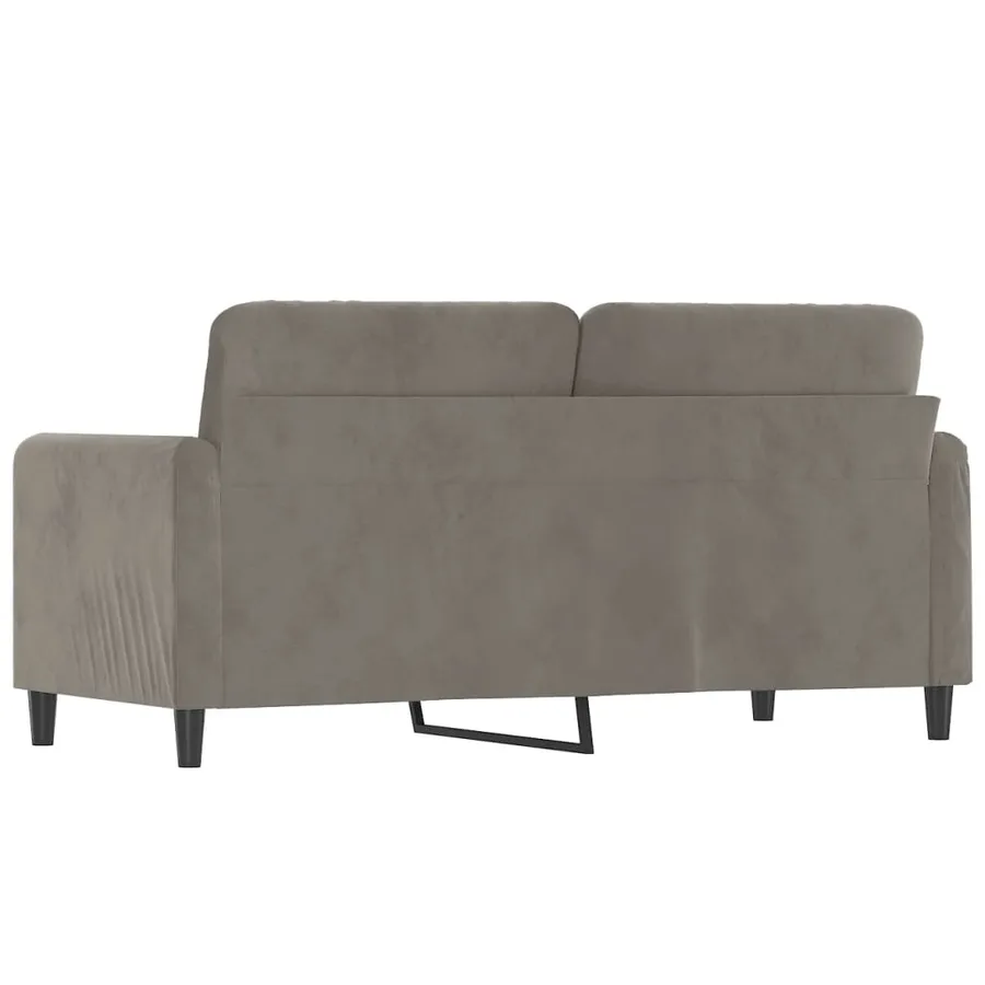 Canapé à 2 places Gris clair 140 cm Velours - 5