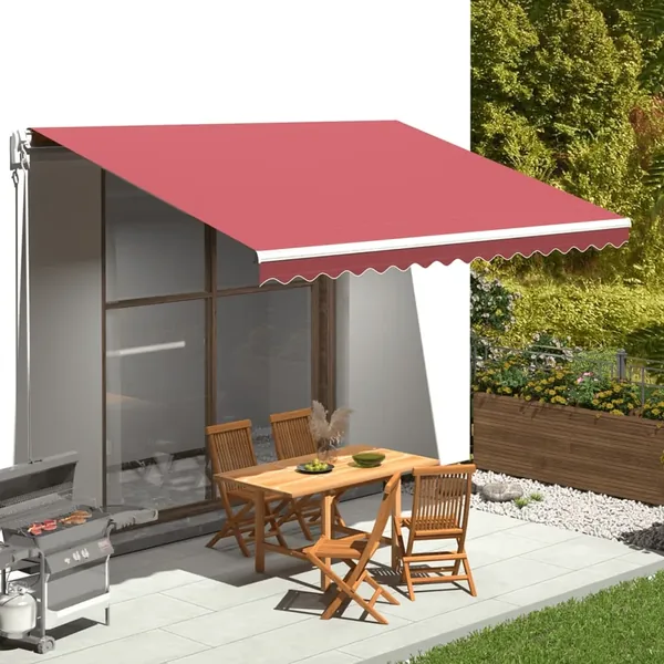 Tissu de remplacement pour auvent bordeaux rouge 4,5x3 m polyester