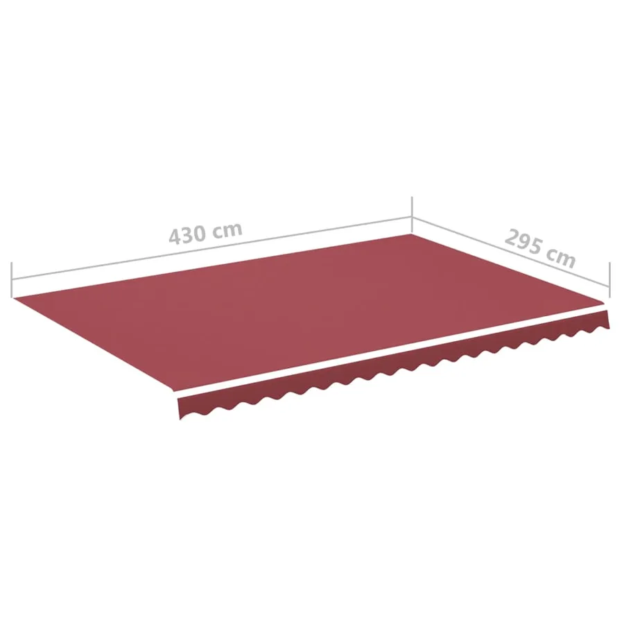 Tissu de remplacement pour auvent bordeaux rouge 4,5x3 m polyester - 6