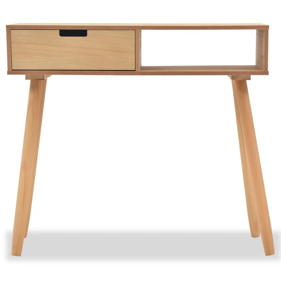 Table console Bois de pin massif 80 x 30 x 72 cm Marron - 3
