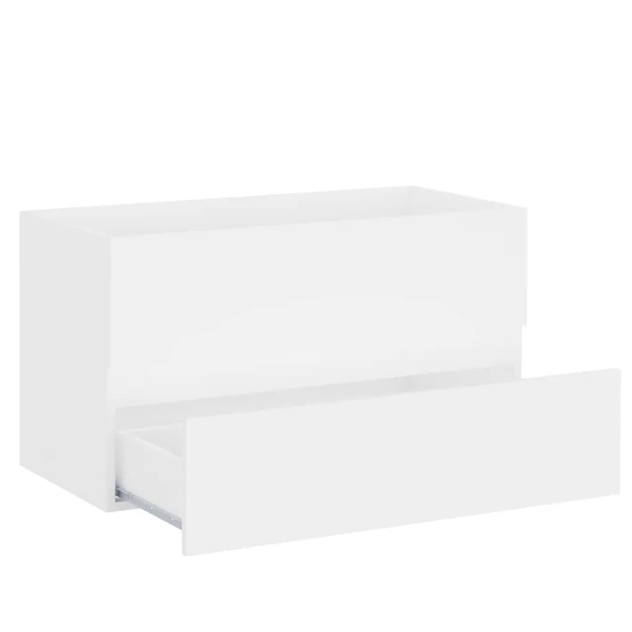 Armoire d'évier Blanc 80x38,5x45 cm Bois d'ingénierie - 4
