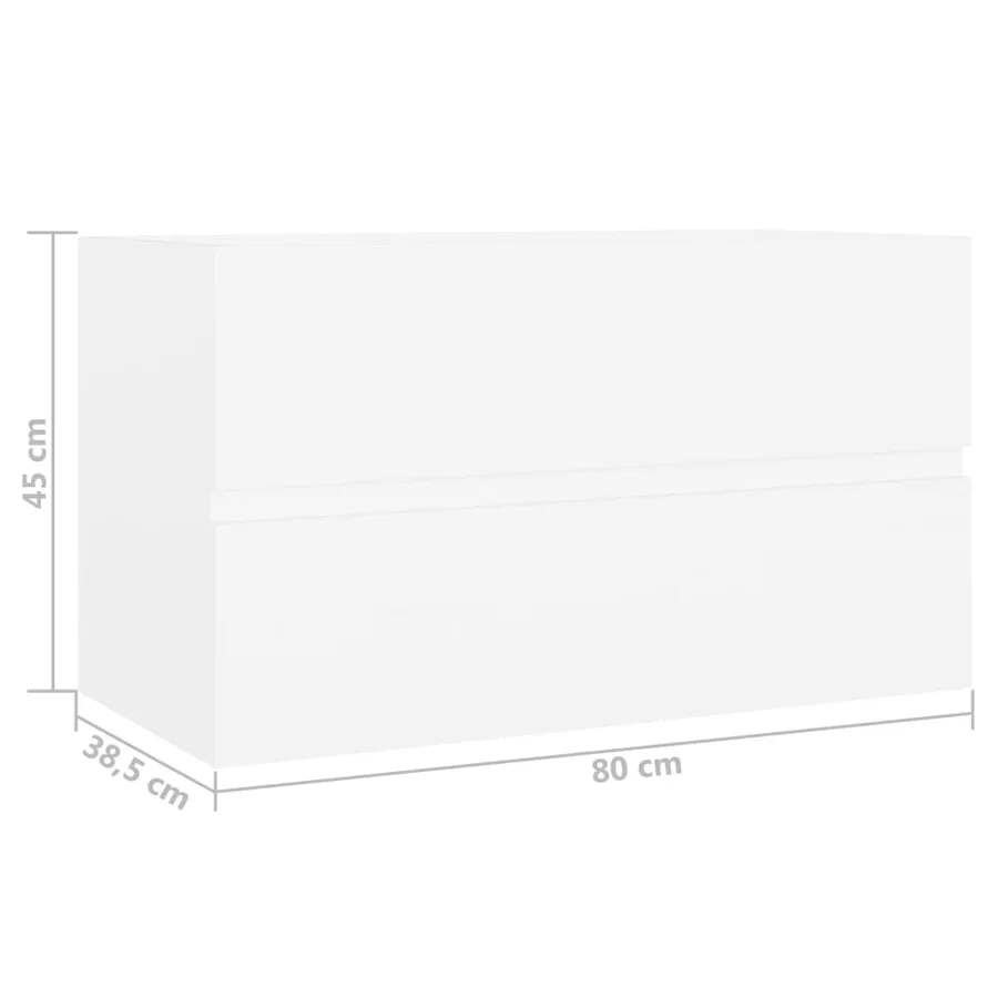 Armoire d'évier avec lavabo intégré blanc bois d'ingénierie - 16