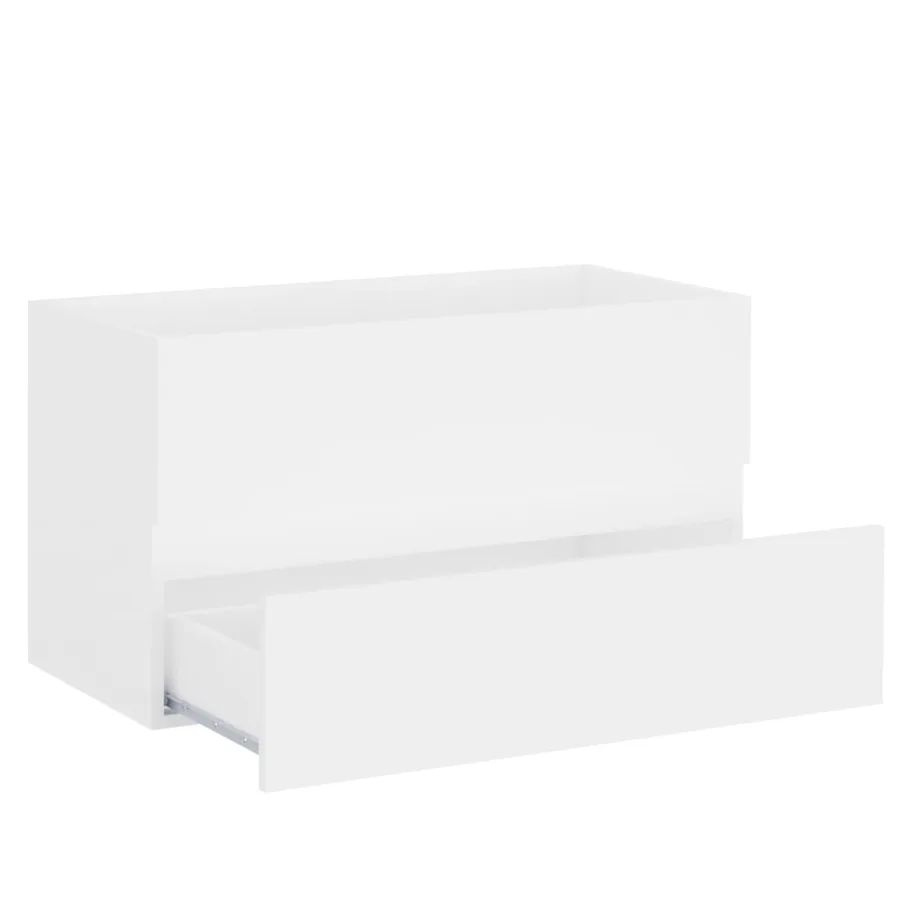 Armoire d'évier avec lavabo intégré blanc bois d'ingénierie - 7
